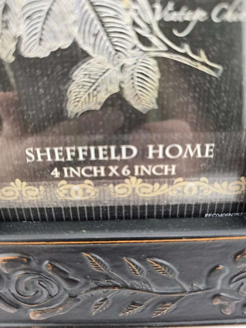 Sheffield Home Vintage Chic Black Rose Embossed Picture Frame 4x6 Inches READ